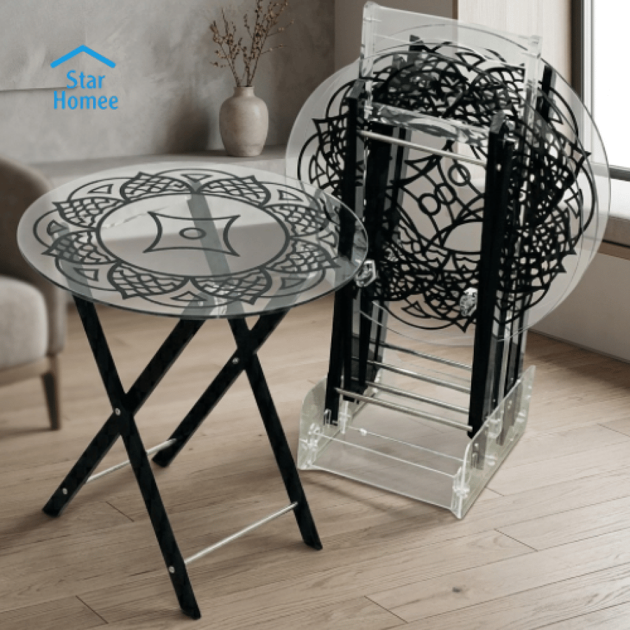 طقم طاولات دائرة اكريليك