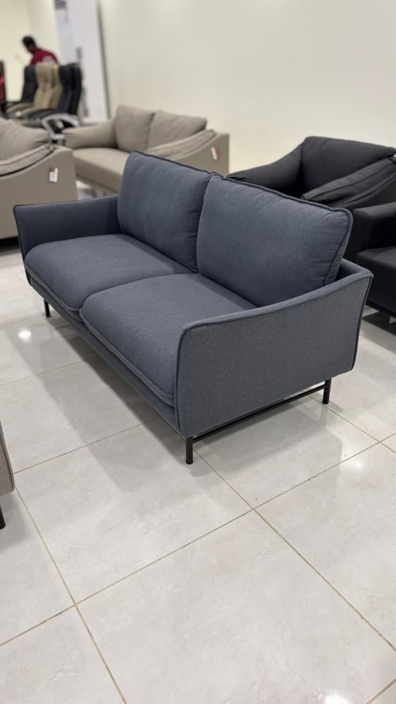 Blue two-seater sofa