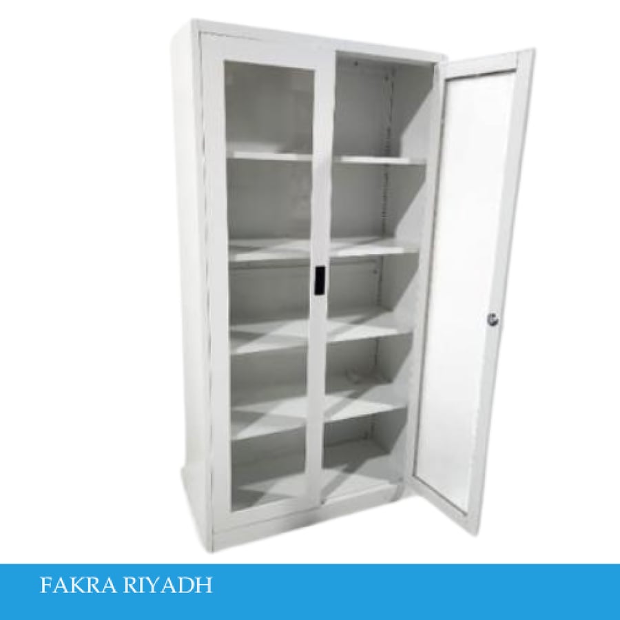 دولاب كتب حديد زجاج سحاب عدة الوان