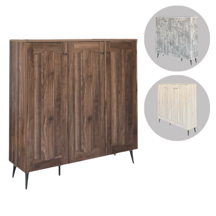 Modern three-door wardrobe, various colors