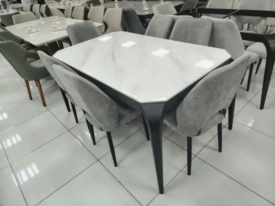 Marble dining table set with 6 chairs