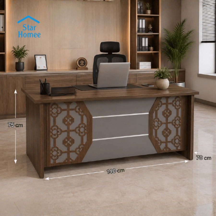 مكتب خشب 140سم عدة ألوان تصميم مزخرف