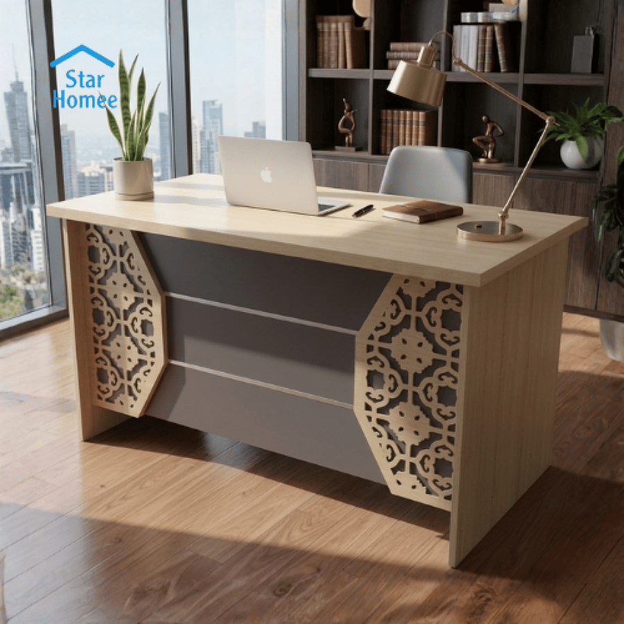 مكتب ميلامين مع أدراج تصميم عصري عدة ألوان ومقاسات
