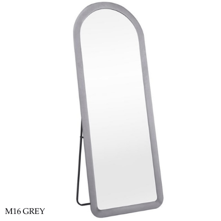 Fabric stand mirrors in various sizes and colors