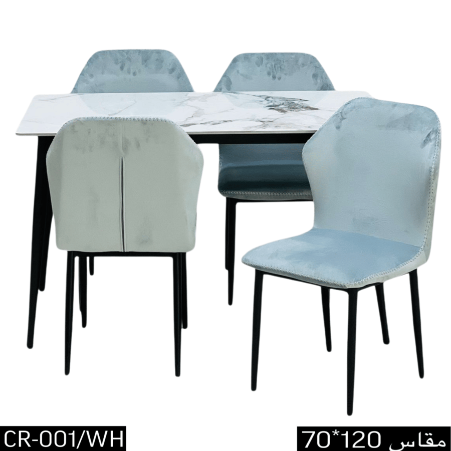 طقم طاولة طعام بورسلان 4و6 كراسي أبيض