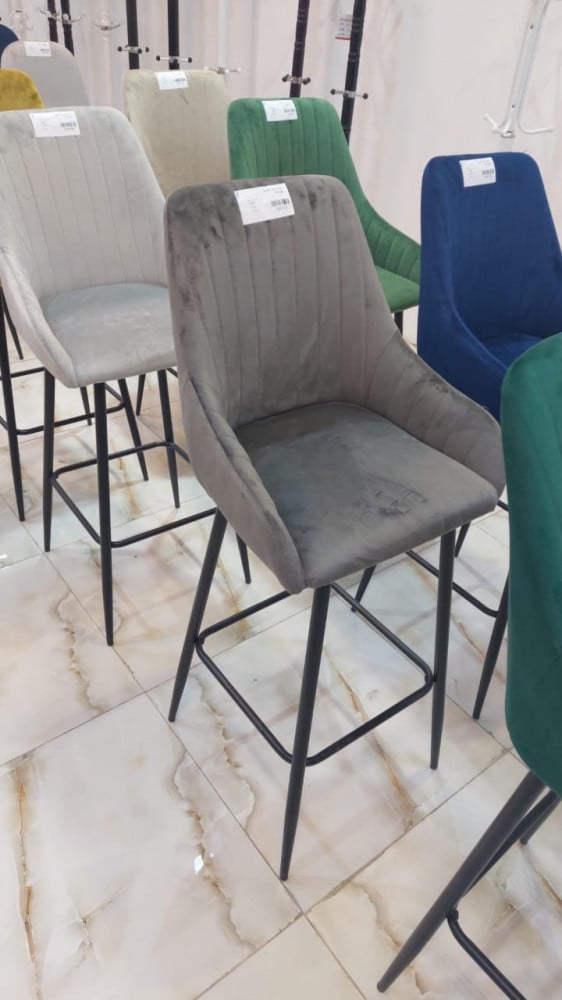 طقم 2 كراسي مخمل لون رصاصي غامق