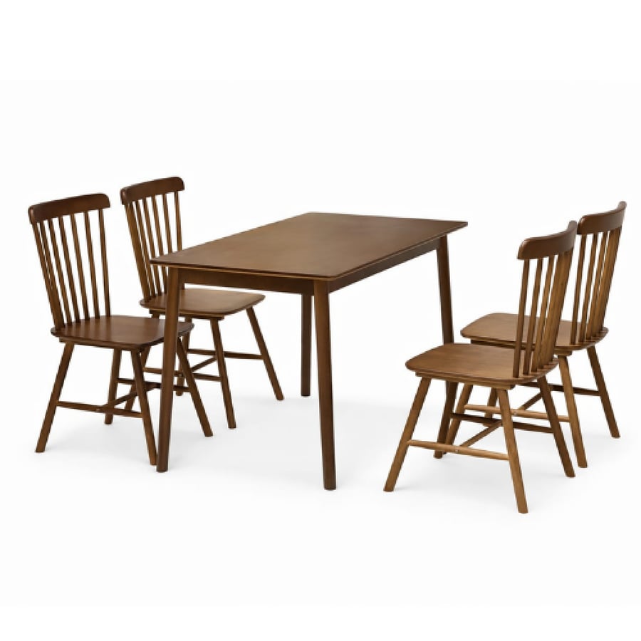 طقم طاولة طعام خشب مع 4 كراسي أنيق وعصري