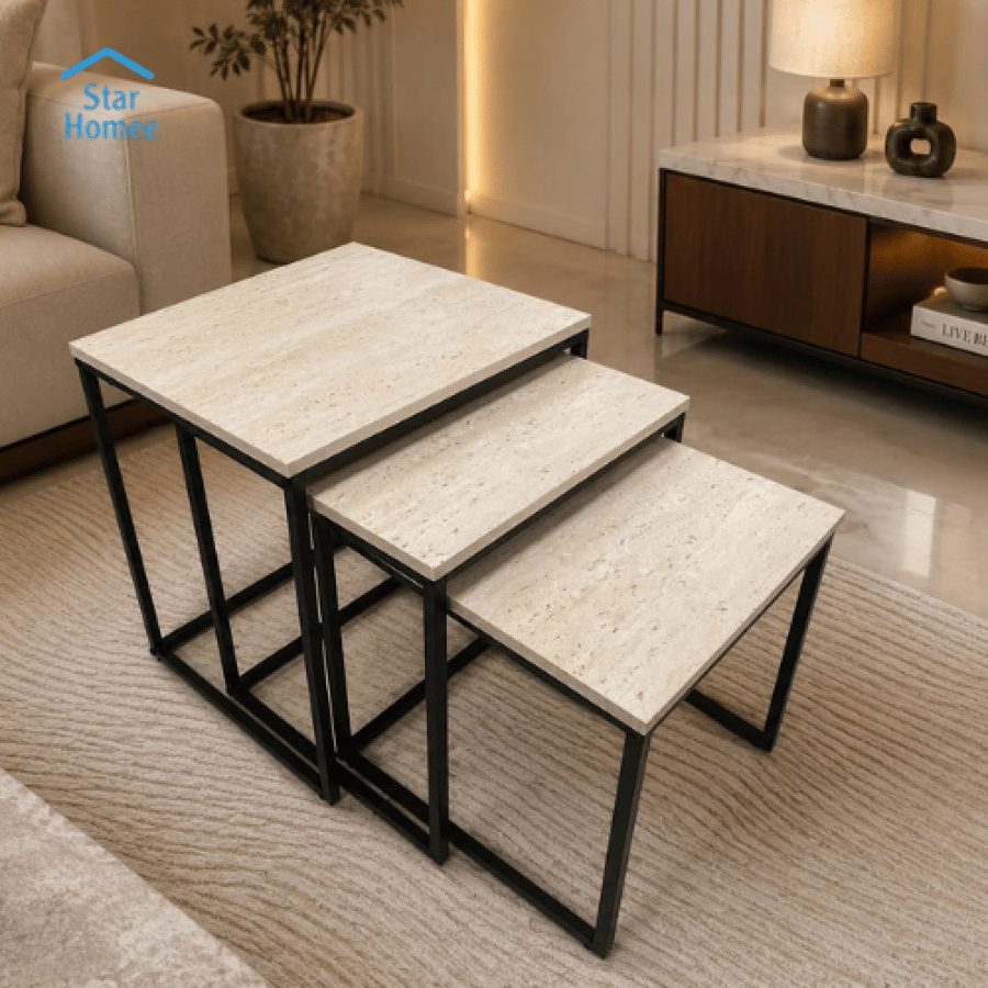 طقم طاولات خدمه مدرج عدة الوان