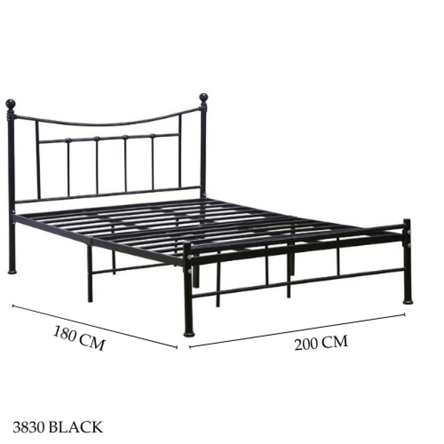 Modern black bed, various sizes