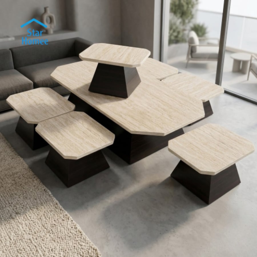 طقم طاولات خشب تصميم عصري عدة ألوان