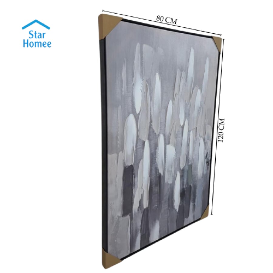 Abstract wall art in shades of gray with a stylish, modern design