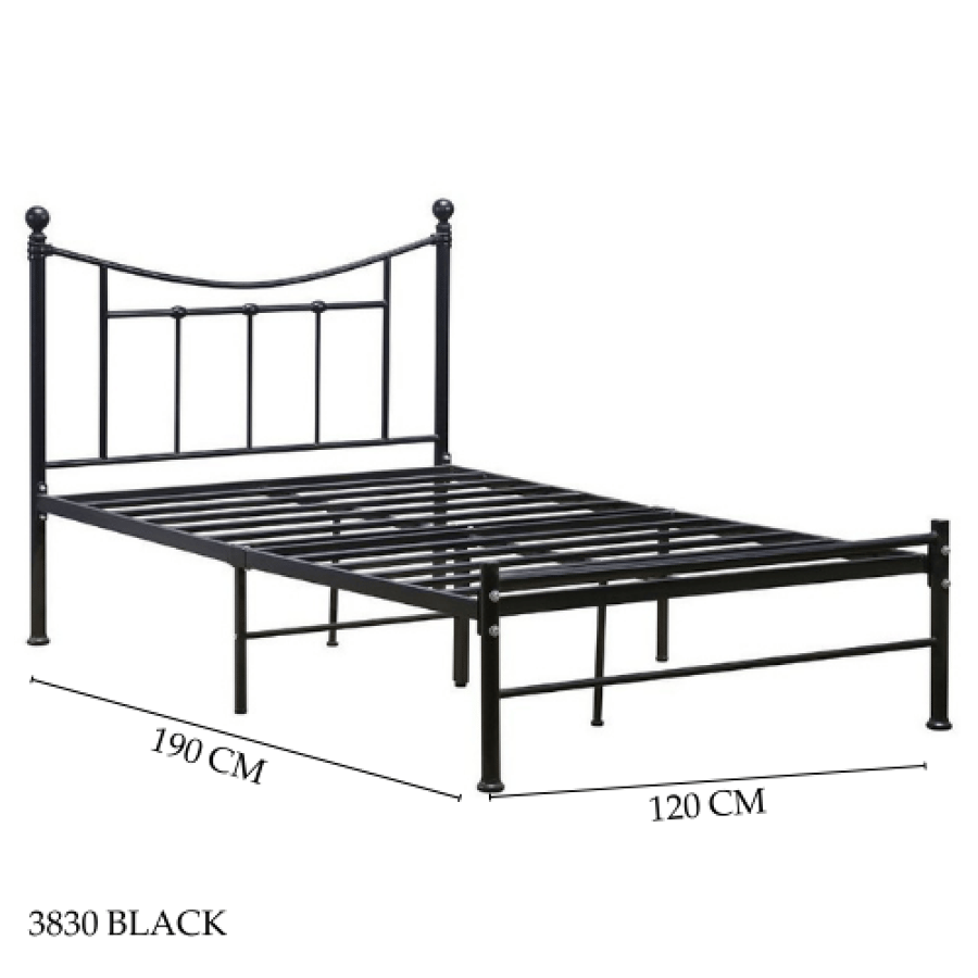 Modern black bed, various sizes