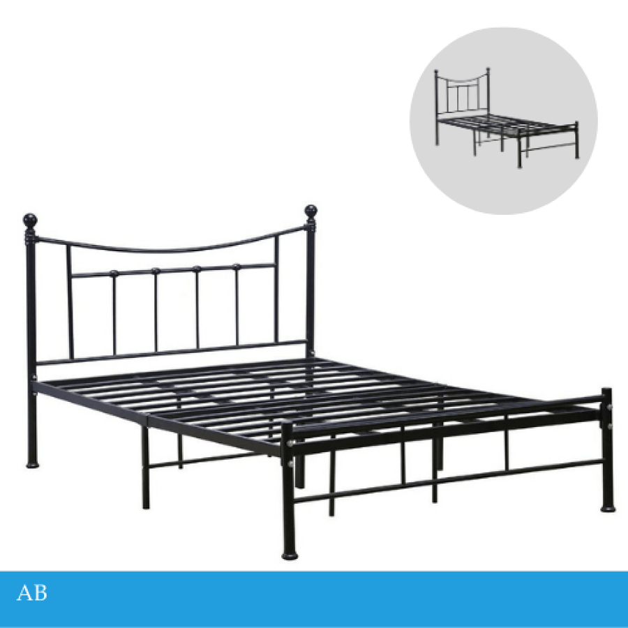Modern black bed, various sizes