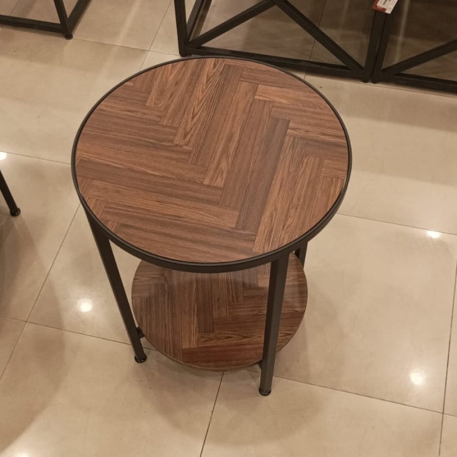 Dark wood round table 45 cm