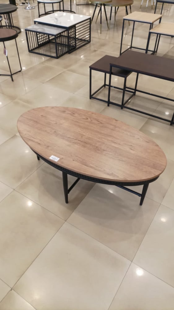 High table inside, light brown color
