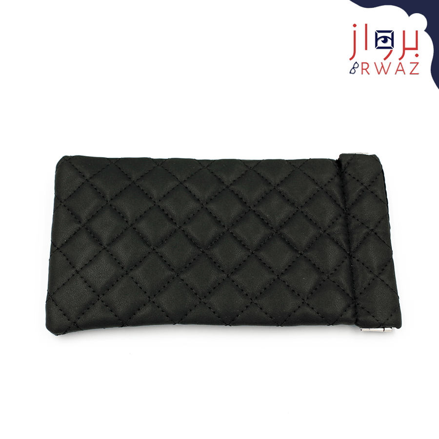 حافظة نظارات جلد أسود