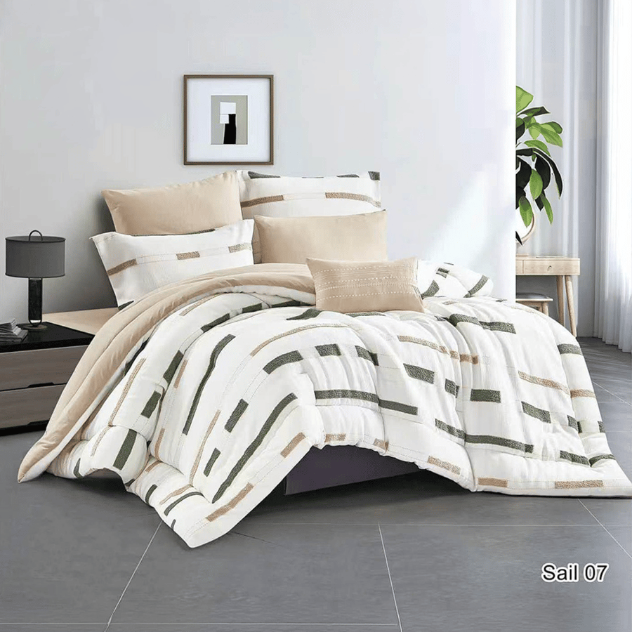 مفرش مطرز مزدوج 7 قطع