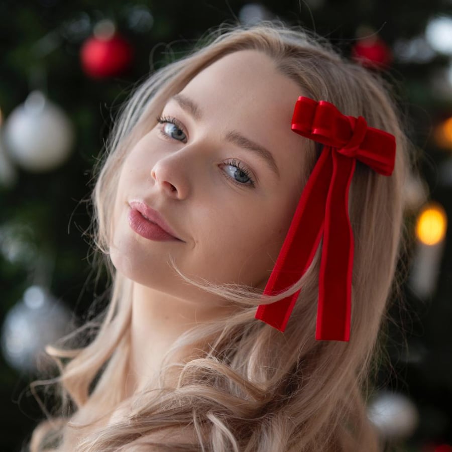Rojo bow BARRETTE