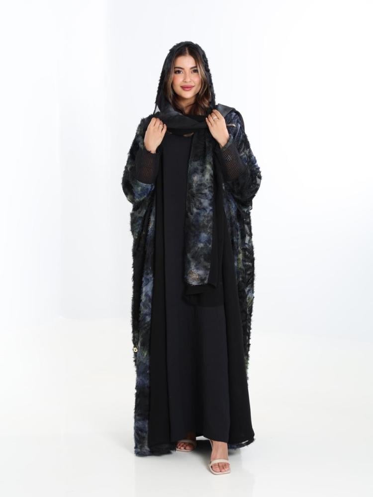 عباية شيفون بهدب