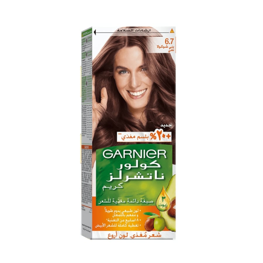 Garnier hair dye color naturals 6.7 brown chocolate pure