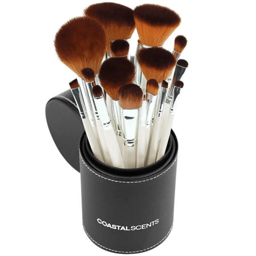 Coastal Scent brush set decorated with pearls consisting of 16 pieces with a Coastal brush bag large new box 022