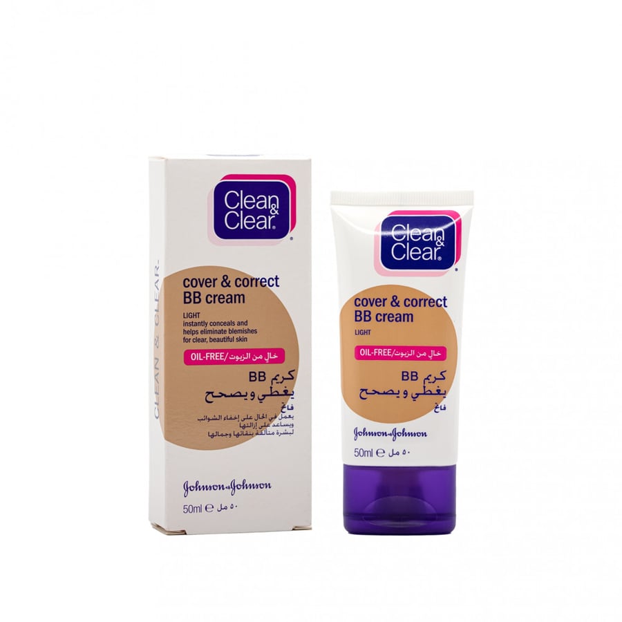 Clean & Clear BB Cream covers and corrects skin imperfections, light shade, 50 ml