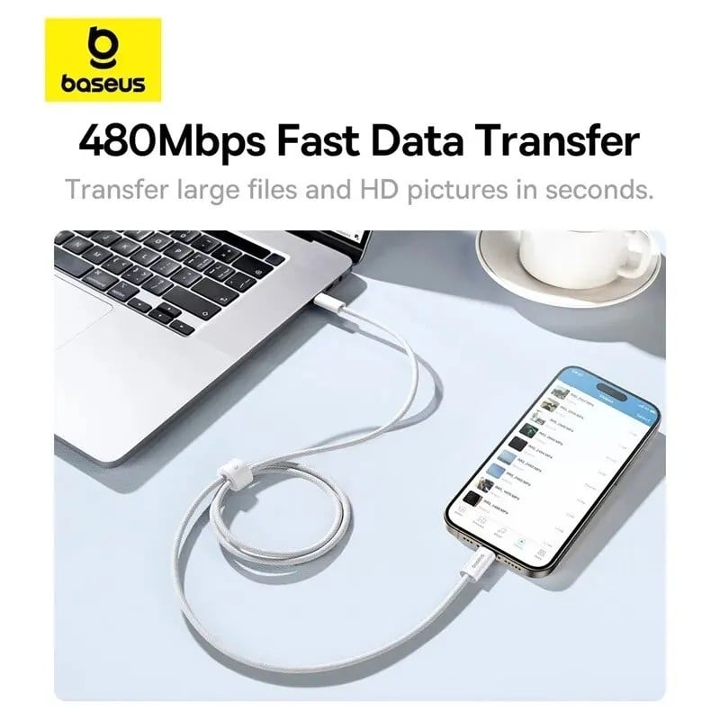 ‏بيسيس 100 واط نوع C إلى USB C كابل آيفون 15 PD شحن سريع شاحن الحبل لماك بوك باد سامسونج شاومي 5A سريع USB C سلك