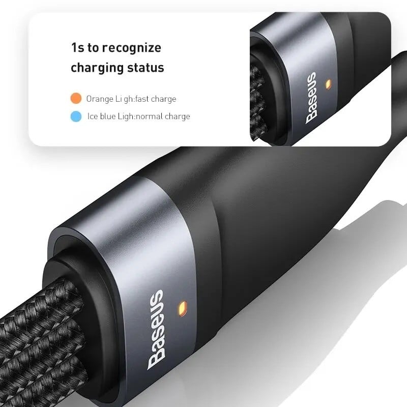كابل بيسيس 3 في 2 USB من النوع C لهواتف iPhone 15 14 13 12 ProMax 11 كابل شاحن 100 وات 3 في 1 كابل لهواتف سامسونج وشاومي Mi Macbook