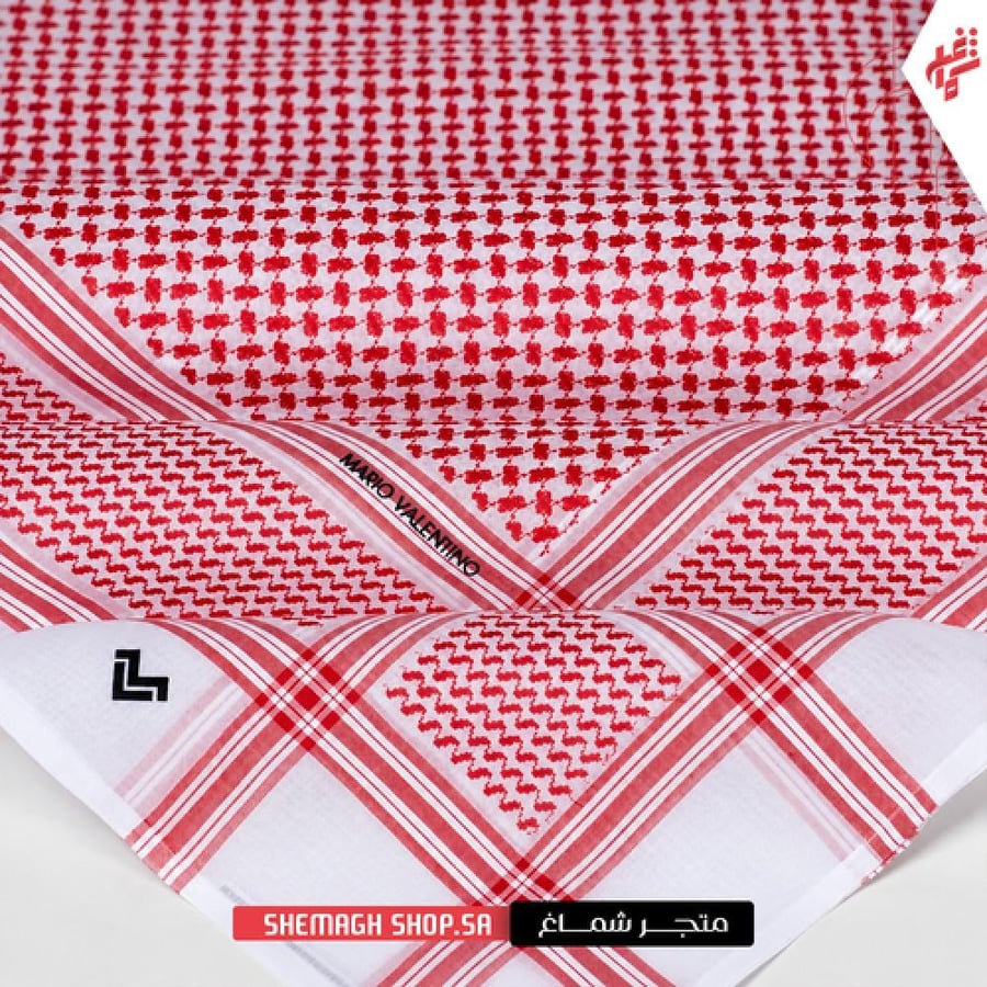شماغ ماريو فالنتينو احمر الإيطالي الفاخر قطن طبيعي -متجر شماغ شوب