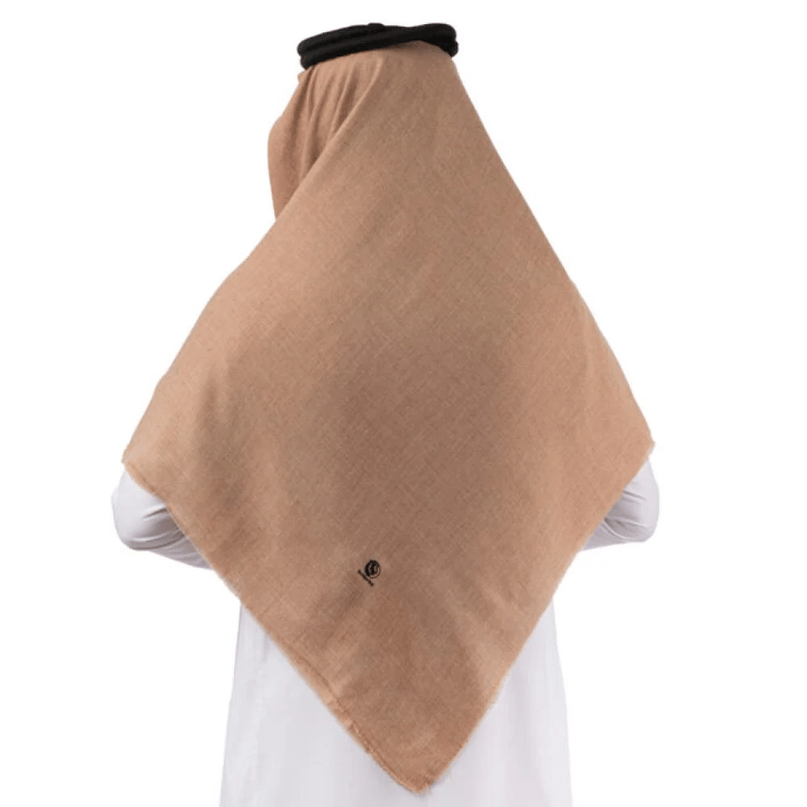 شال كشميري سادة لون بيج ماركة بربروس - شال شتوي فاخر