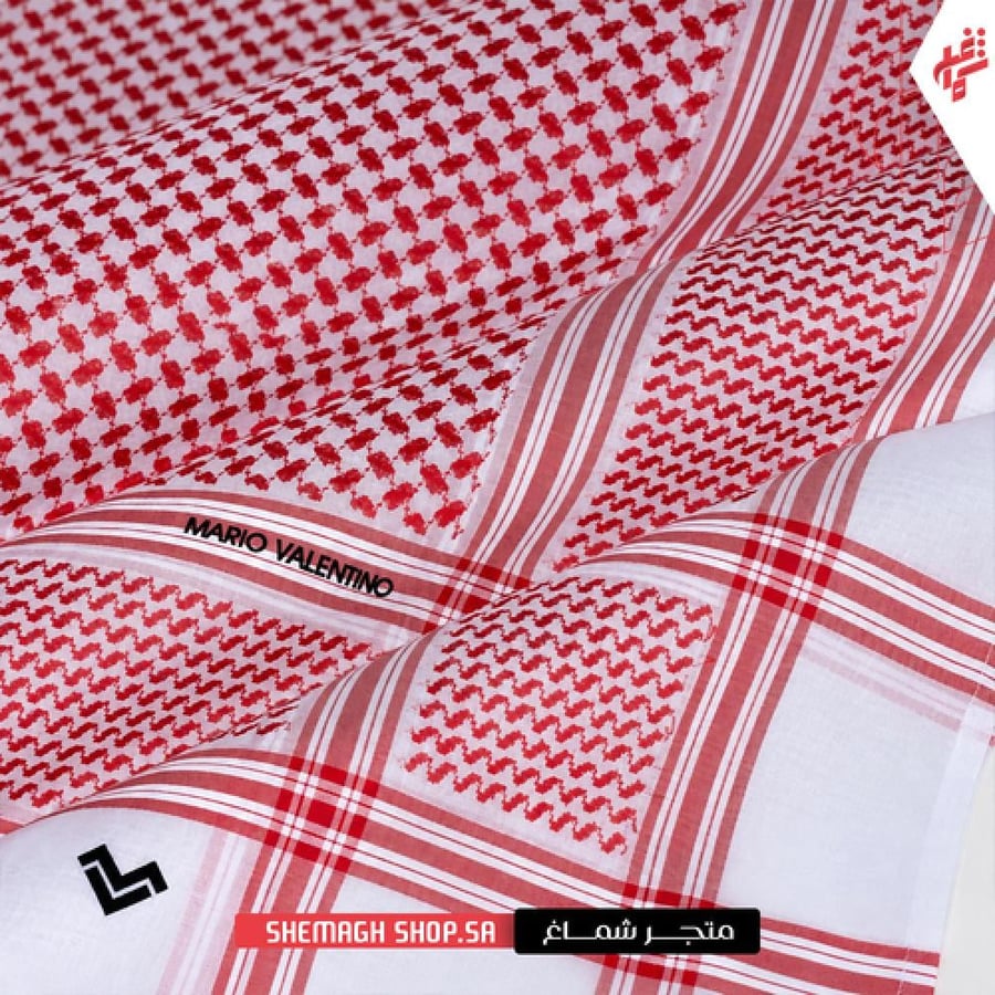 شماغ ماريو فالنتينو احمر الإيطالي الفاخر قطن طبيعي -متجر شماغ شوب