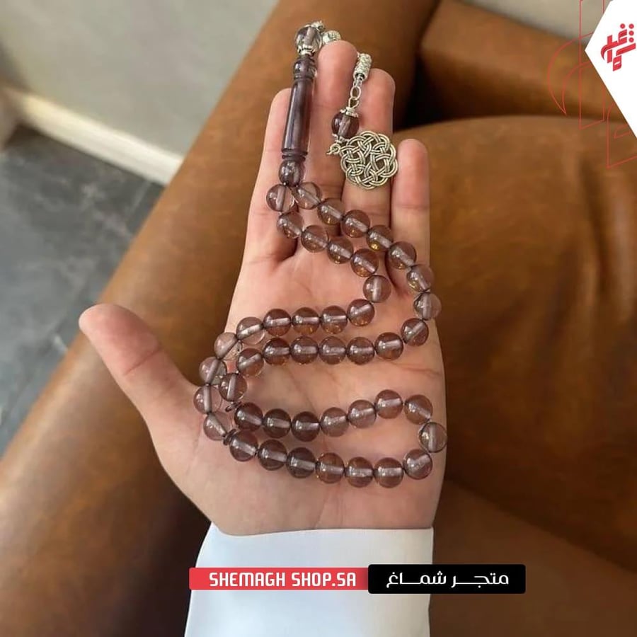 سبحة بكلايت شفاف بخرز دائري وتصميم عصري ملكي من متجر شماغ