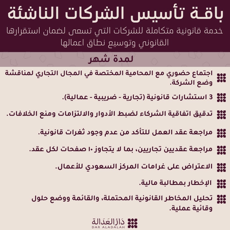 باقة تأسيس الشركات الناشئة