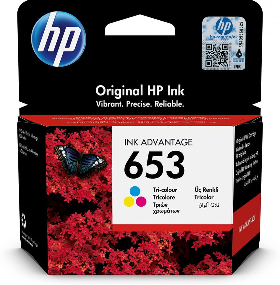 حبر  طابعة HP 653 الوان