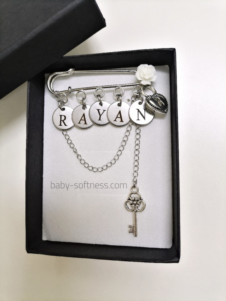 Children's badge silver letters