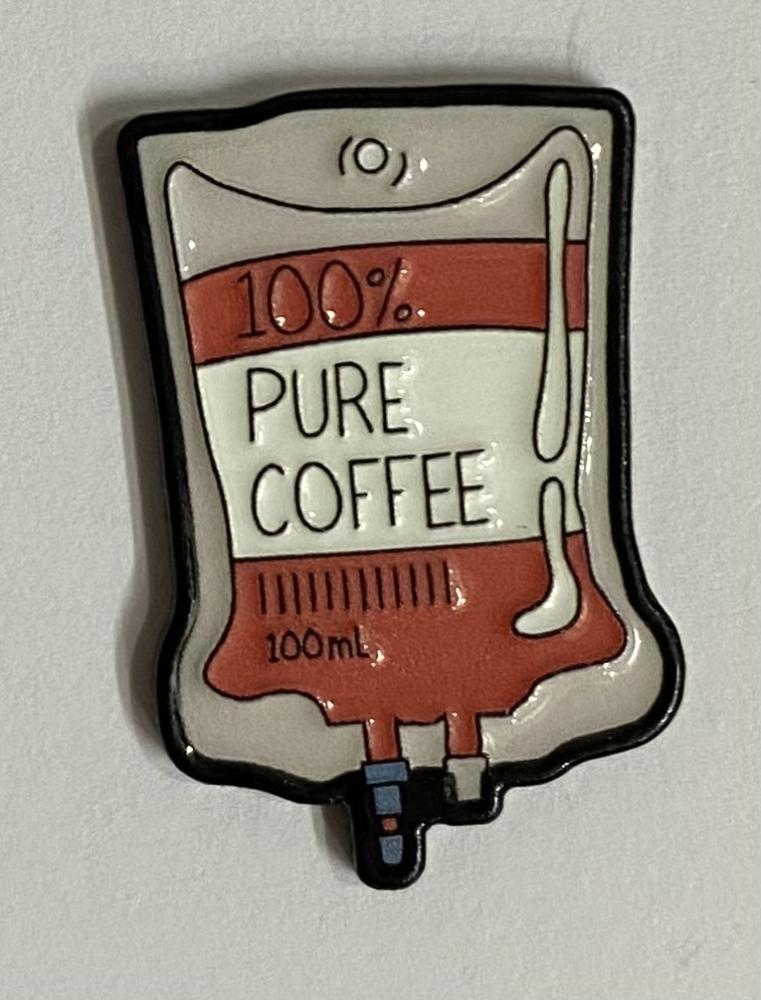 ستيكر معدني 100% pure coffee