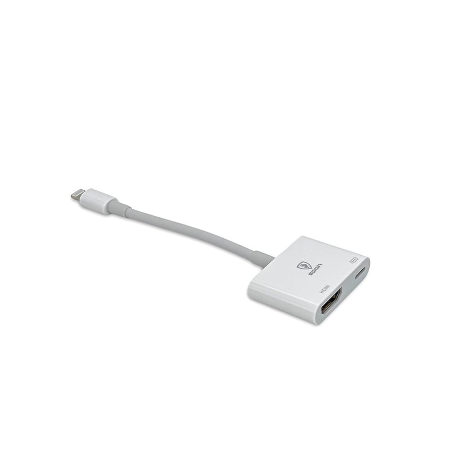 وصلة اتش دي HDMI للايفون  مع مدخلين - ابيض