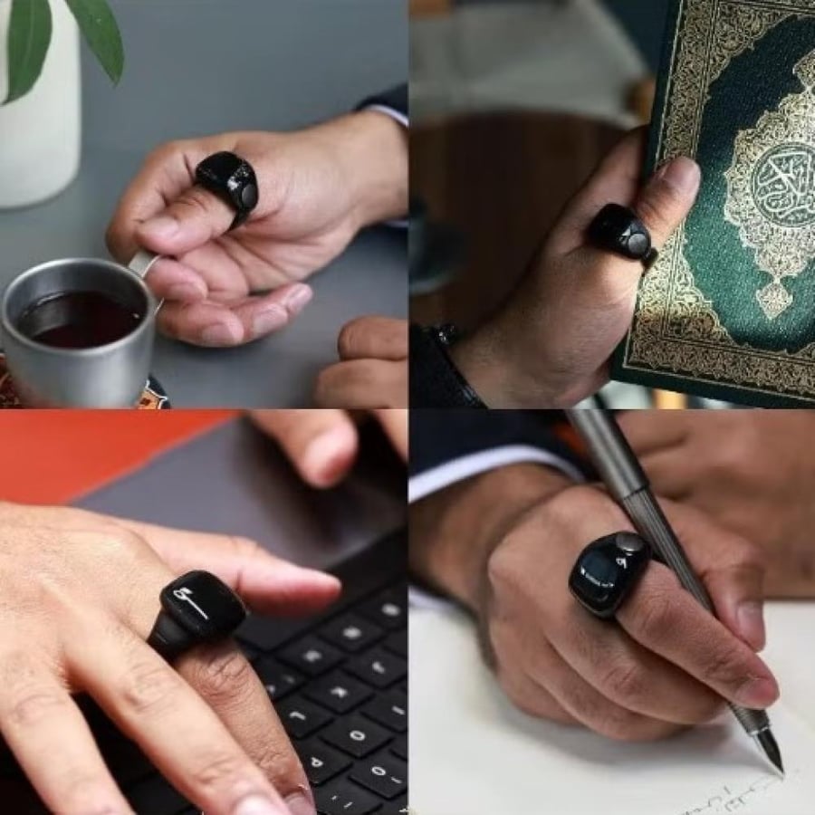 خاتم التسبيح الذكي اسود