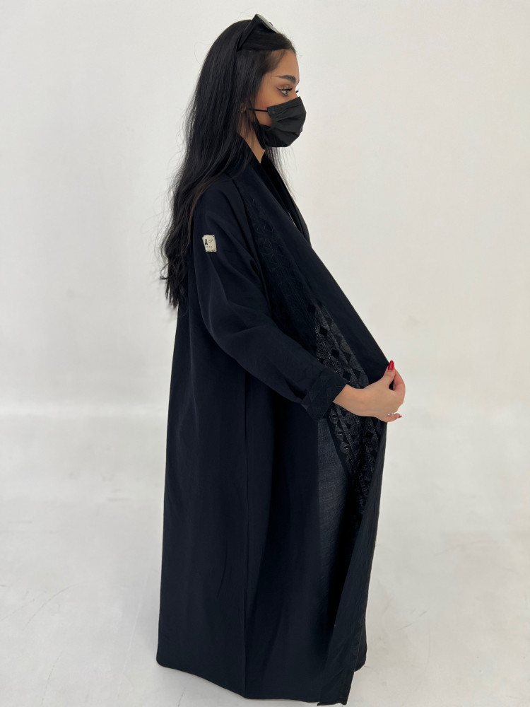 Black double wide abaya