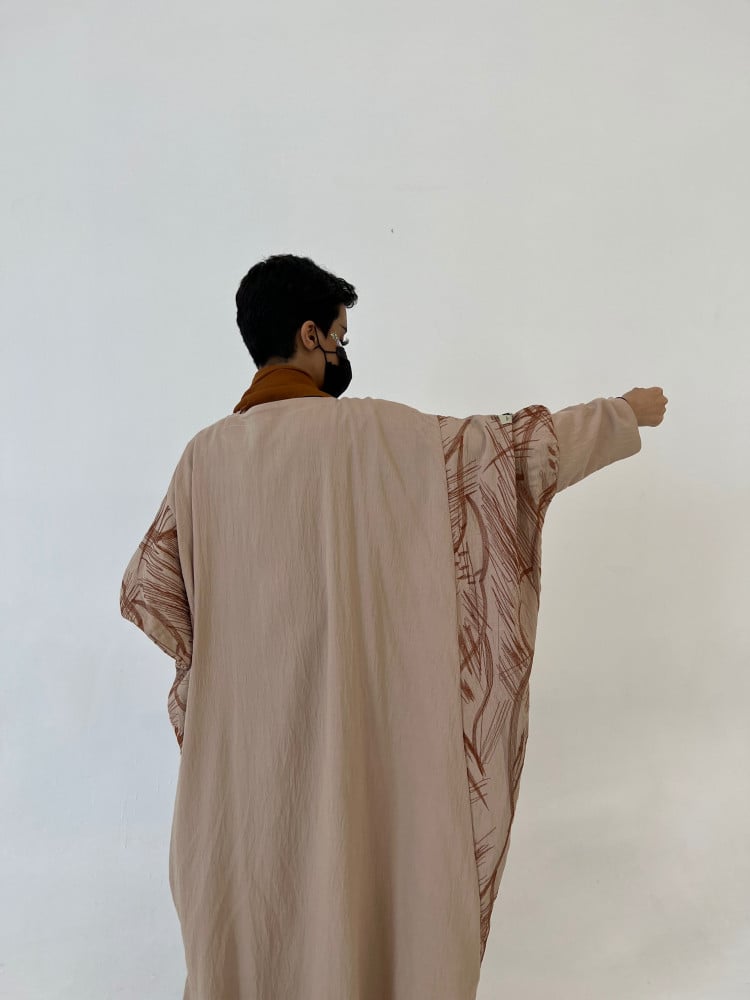 عباية اشجار لون بيج