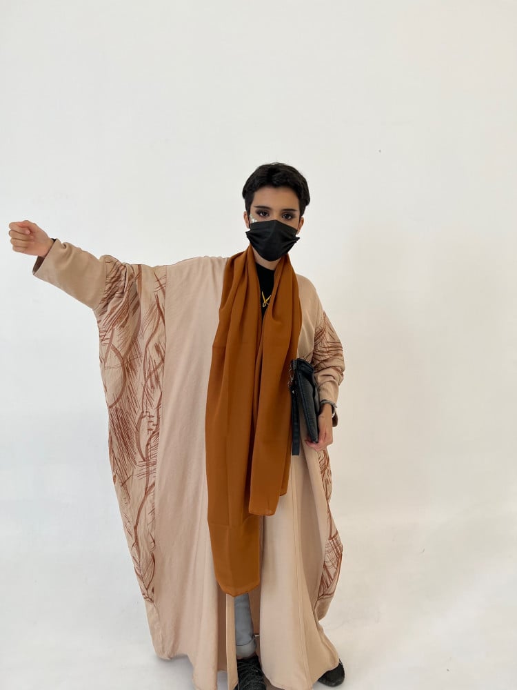 عباية اشجار لون بيج