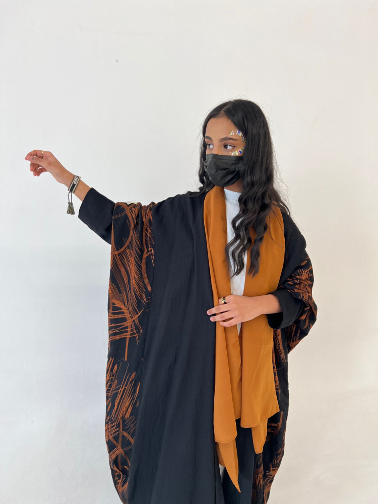 عباية اشجار لون اسود
