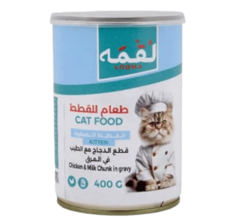 لقمه قطع من الدجاج والحليب في المرق قطط الصغيرة 400 جم