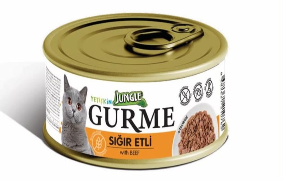 جنغل جورمي طعام رطب بنكهة باللحم البقري مع الصوص للقطط البالغة 85g