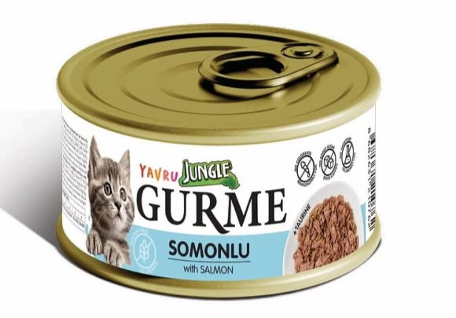 جنغل جورمي طعام رطب بنكهة السالمون مع الصوص للقطط الصغيرة 85g