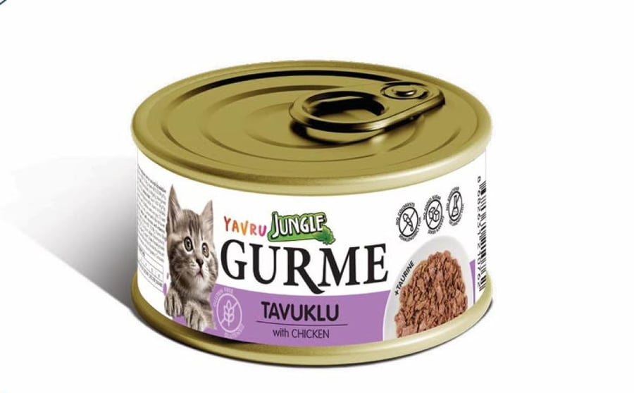 جنغل جورمي طعام رطب بنكهة الدجاج مع الصوص للقطط الصغيرة 85g