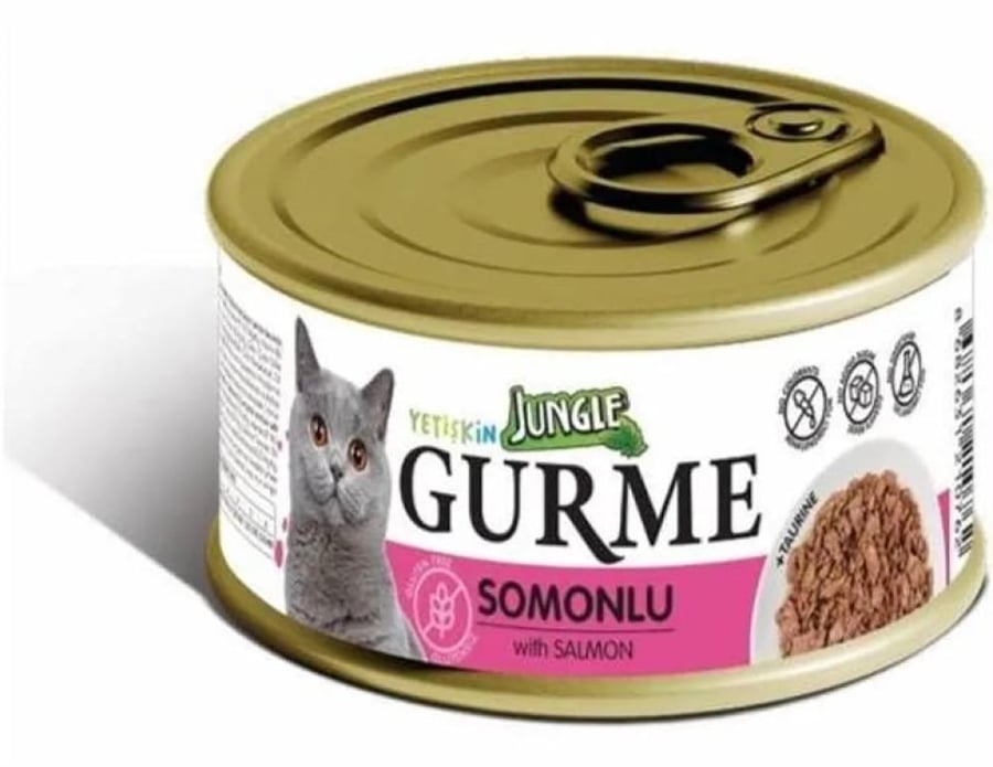 جنغل جورمي طعام رطب بنكهة السالمون مع الصوص للقطط البالغة 85g