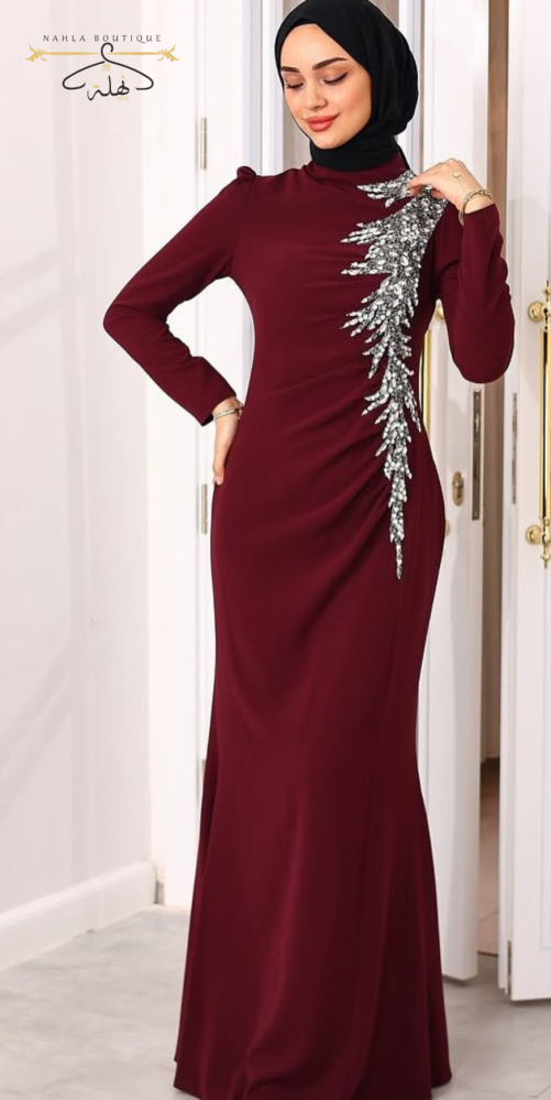 فستان سهرة - عنابي