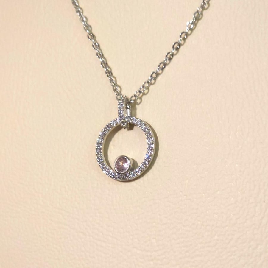 Round silver Swarovski bracelet chain encrusted with stones