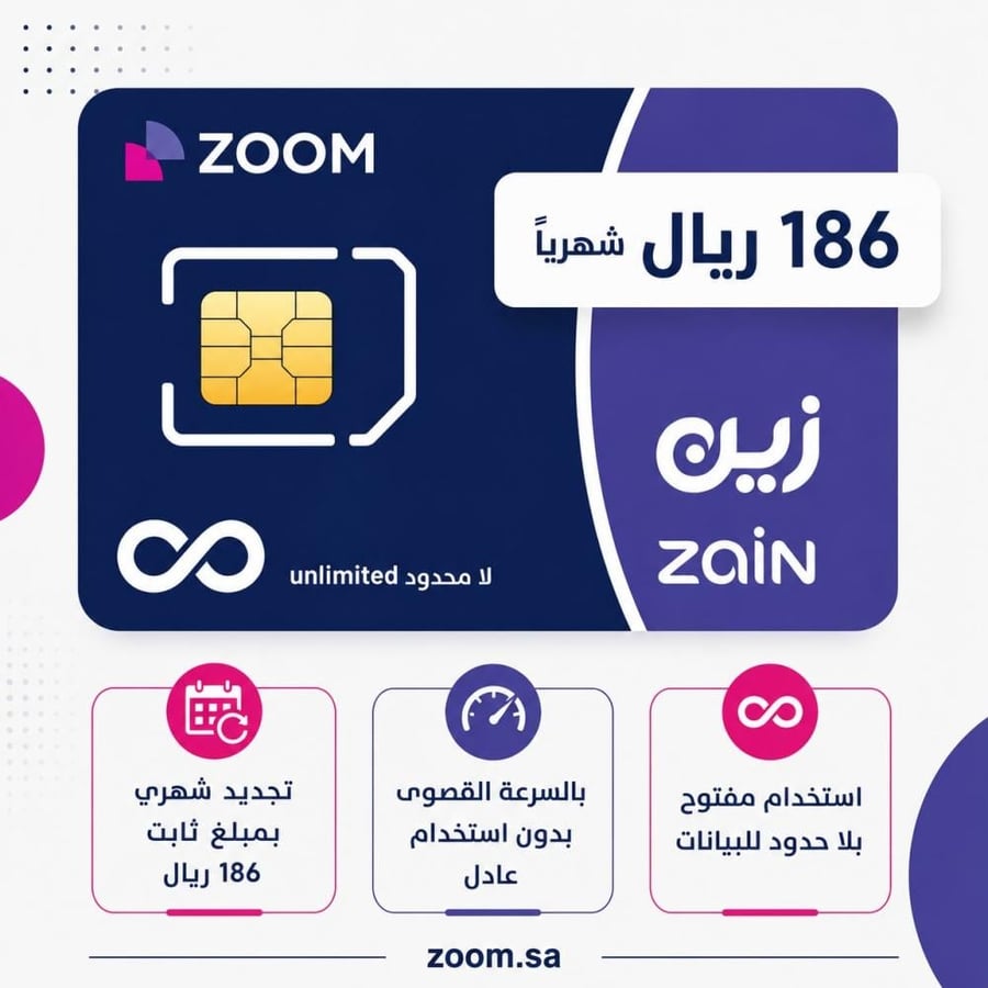 Zain unlimited data SIM card 171 riyals monthly only